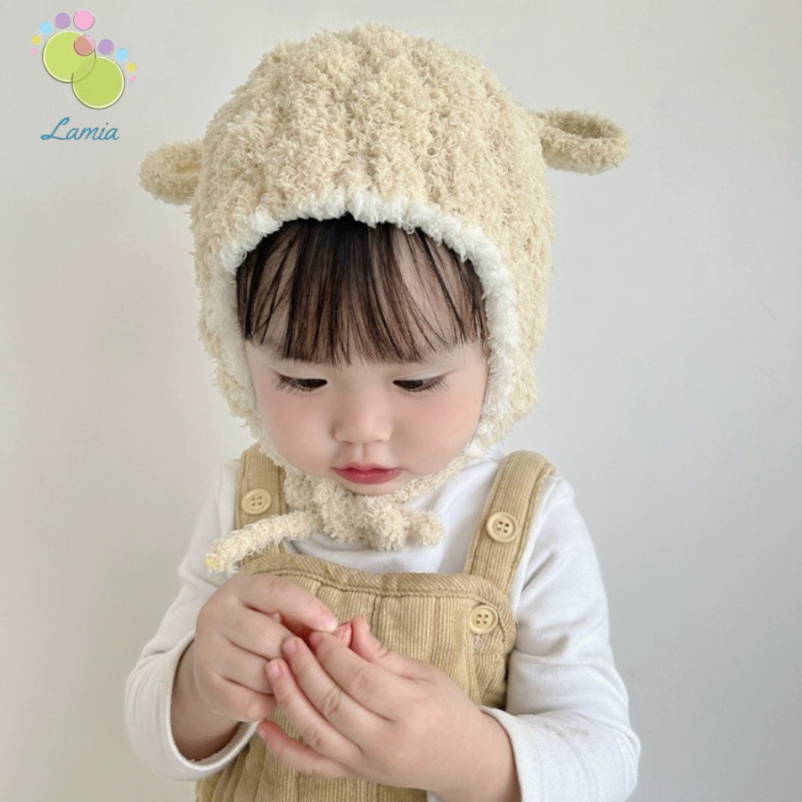 Nón mũ len giư ấm mùa đông chất liệu lông cừu loại 1 cho bé trai bé gái 1-4 tuổi 𝐌𝟓