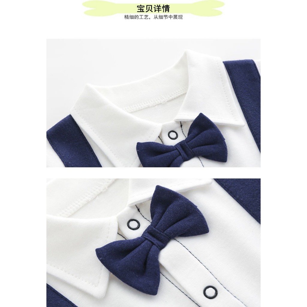 Bộ body 𝐂𝐨𝐭𝐭𝐨𝐧 dài tay phong cách công tử cho bé trai sơ sinh mặc tết, đầy tháng, thôi nôi 𝟑𝟔𝐁𝐃𝐃