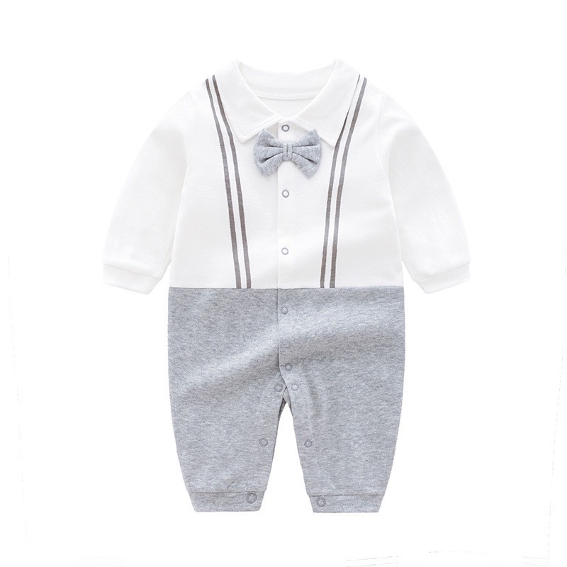 Bộ body 𝐂𝐨𝐭𝐭𝐨𝐧 dài tay phong cách công tử cho bé trai sơ sinh mặc tết, đầy tháng, thôi nôi 𝟑𝟔𝐁𝐃𝐃