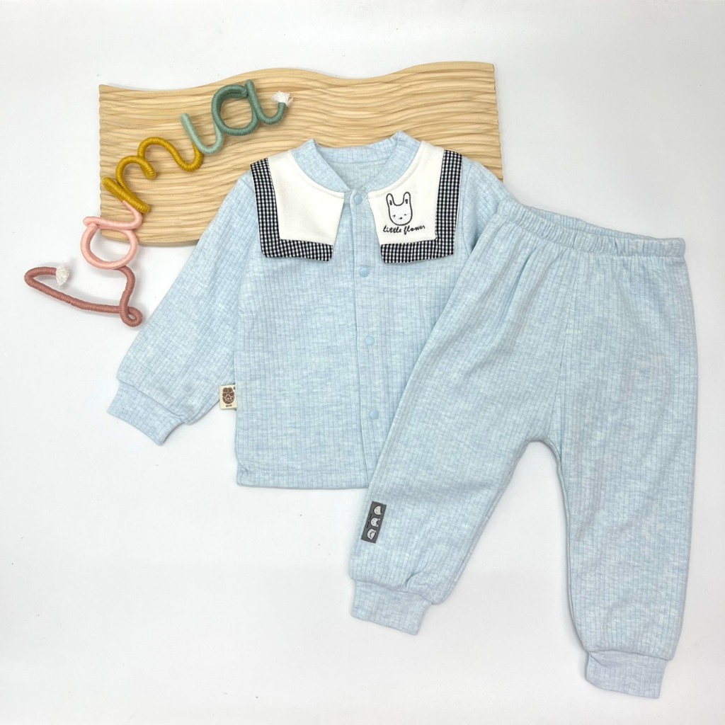 Bộ dài tay thu đông cotton 2 lớp dày dặn cho bé trai bé gái sơ sinh hàng Quảng châu cao cấp 𝟎𝟕𝐁𝐃𝐓