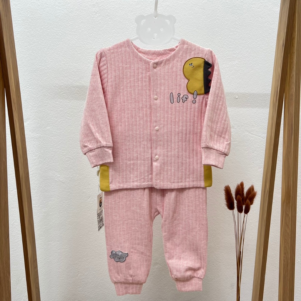 Bộ dài tay thu đông cotton 2 lớp dày dặn cho bé trai bé gái sơ sinh hàng Quảng châu cao cấp 𝟎𝟕𝐁𝐃𝐓