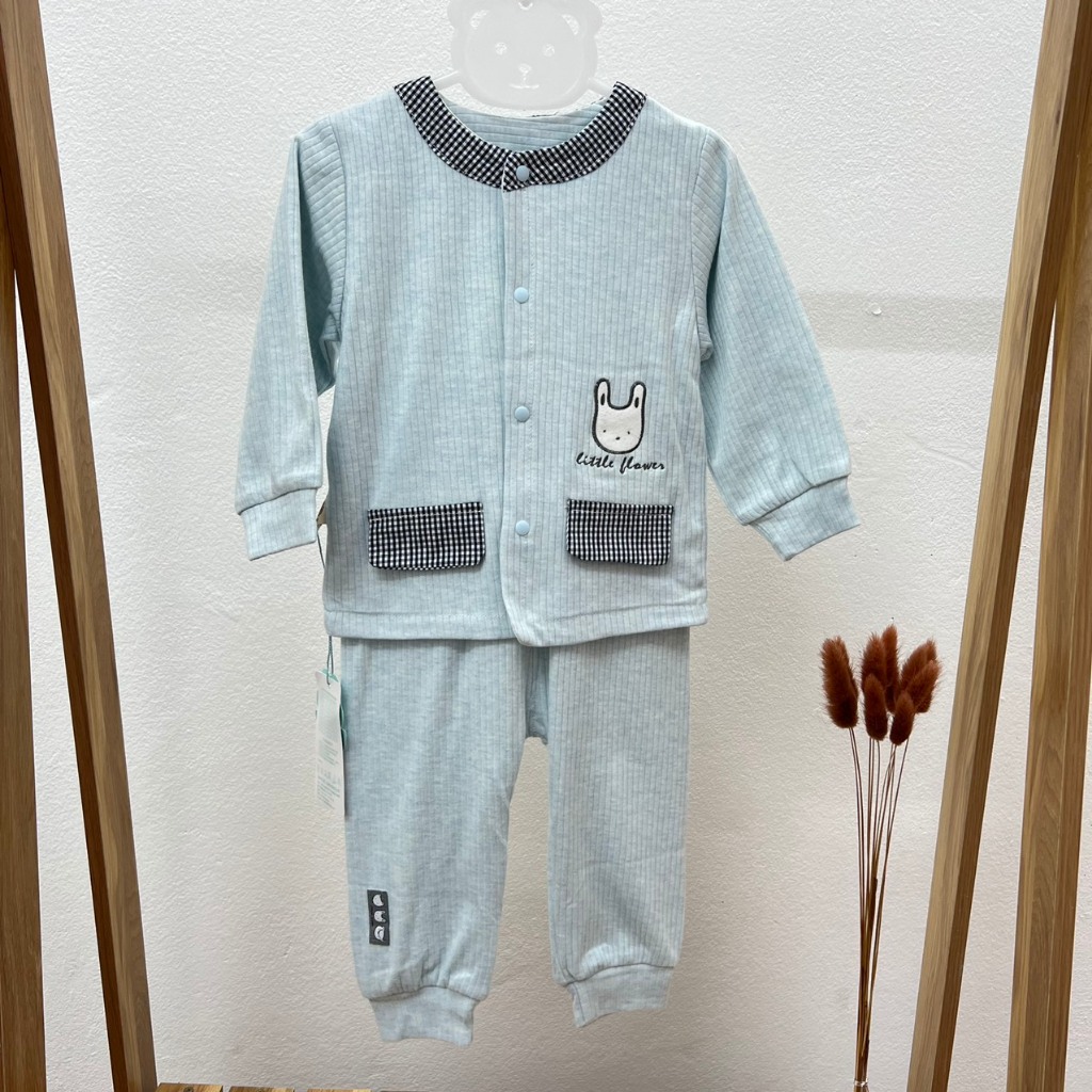 Bộ dài tay thu đông cotton 2 lớp dày dặn cho bé trai bé gái sơ sinh hàng Quảng châu cao cấp 𝟎𝟕𝐁𝐃𝐓