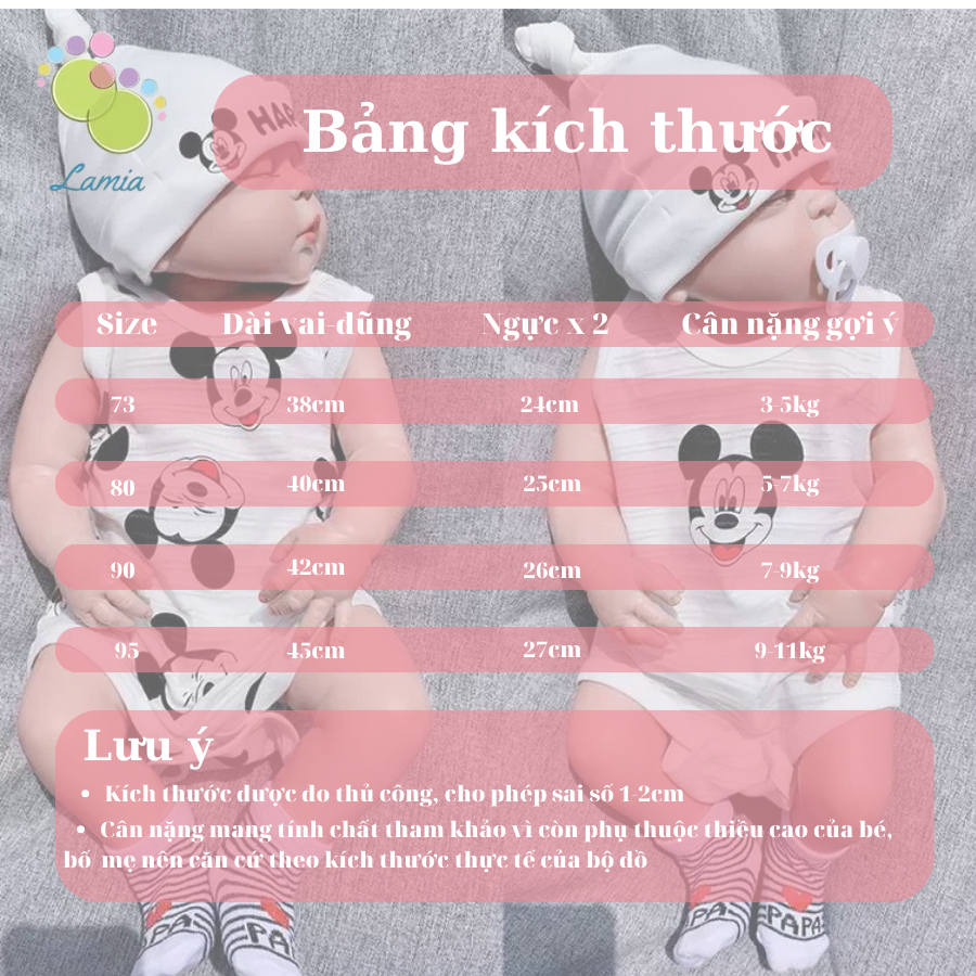 Set 2 bodysuit Mickey sát nách 𝟐𝟑𝐁𝐃𝐒