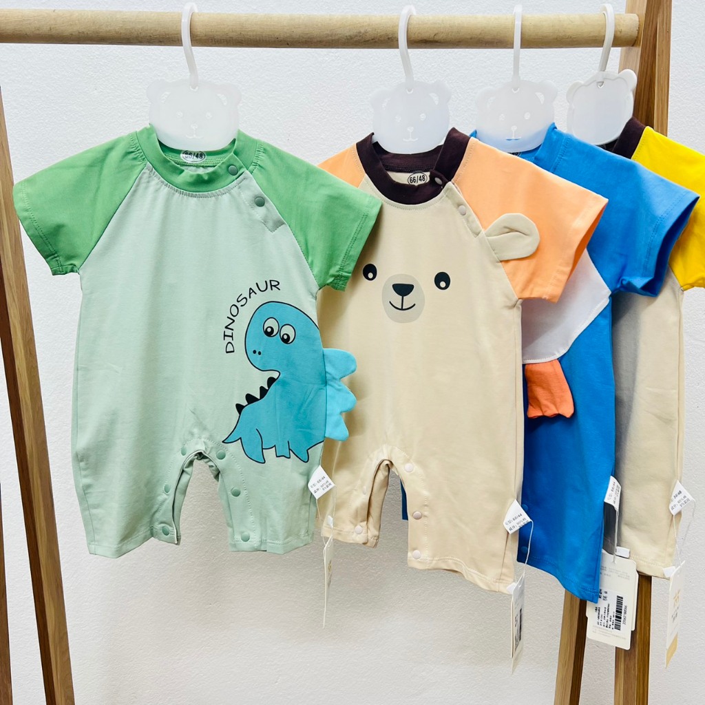 Bộ Áo Liền Quần Tay Ngắn Chất Liệu Cotton Thời Trang Mùa Hè Cho Bé Sơ Sinh 𝟏𝟕𝐁𝐃𝐃𝐔