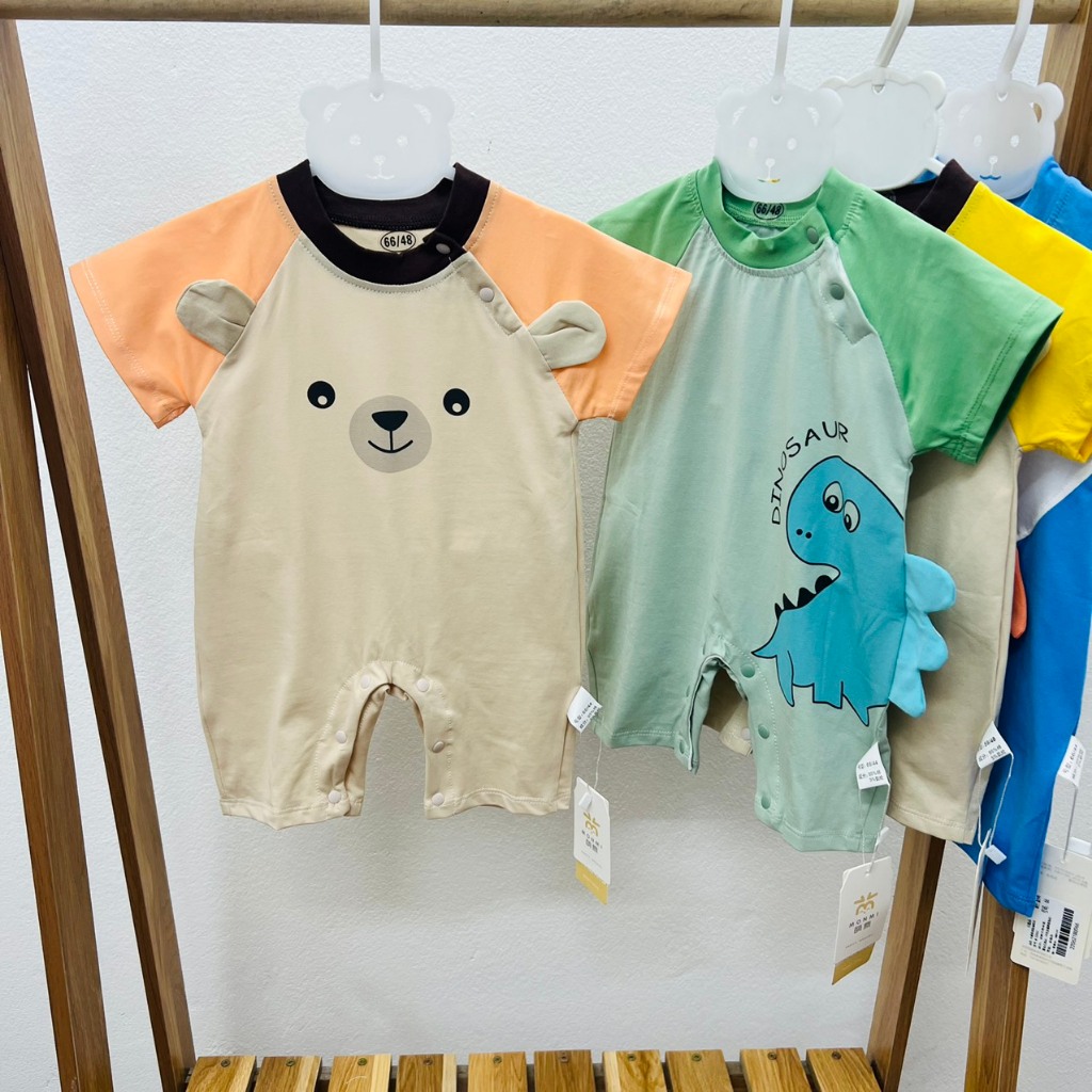 Bộ Áo Liền Quần Tay Ngắn Chất Liệu Cotton Thời Trang Mùa Hè Cho Bé Sơ Sinh 𝟏𝟕𝐁𝐃𝐃𝐔