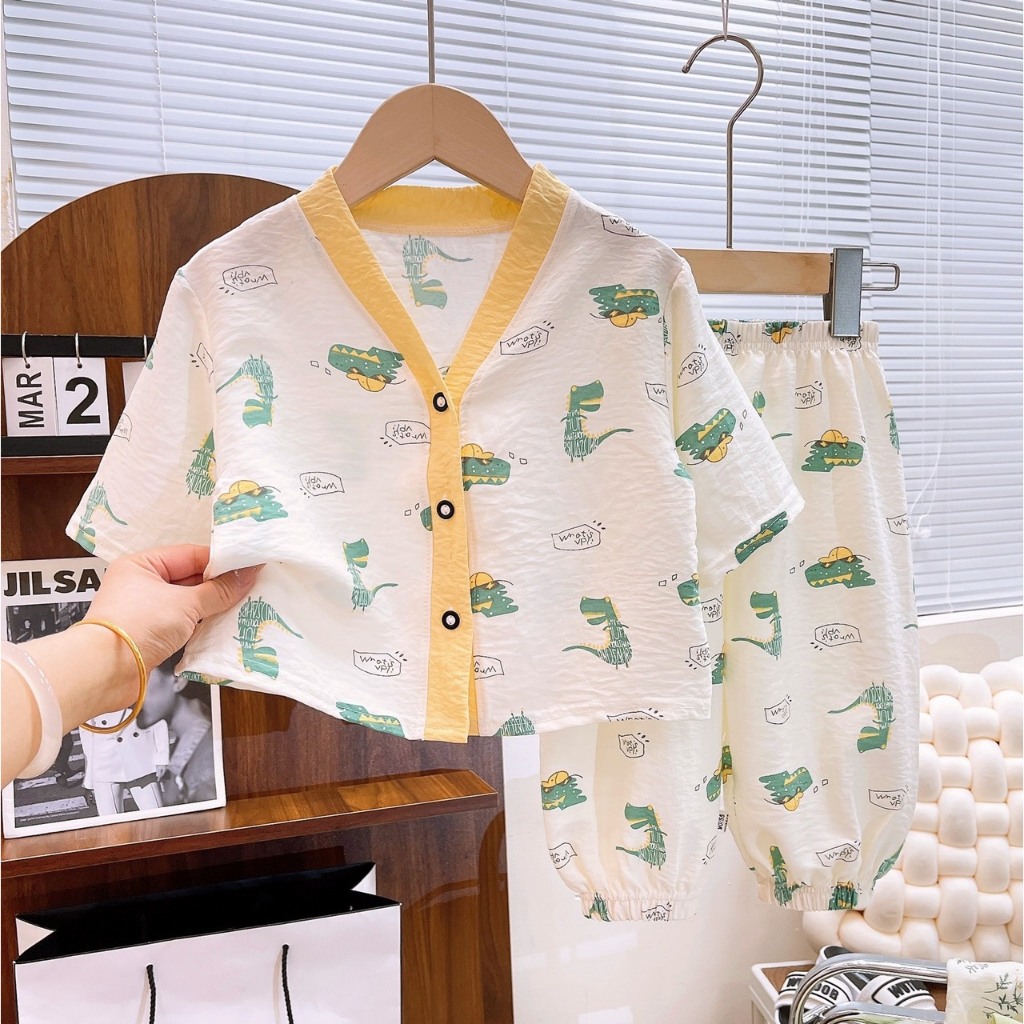 Bộ lửng dài tay cổ chữ V 𝟏𝟎𝐁𝐃𝐓