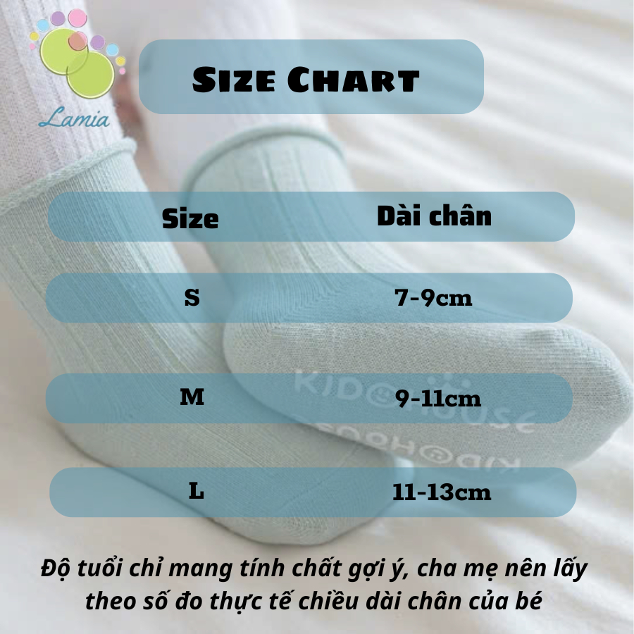 Vớ cao cổ chống trượt cho bé trai bé gái sơ sinh 𝟎𝟔𝐓𝐂𝐓