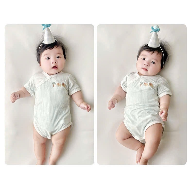 Bodysuit cộc tay mỏng mát họa tiết dễ thương cho bé sơ sinh mặc mùa hè hàng Quảng Châu cao cấp 𝟑𝟐𝐁𝐃𝐒