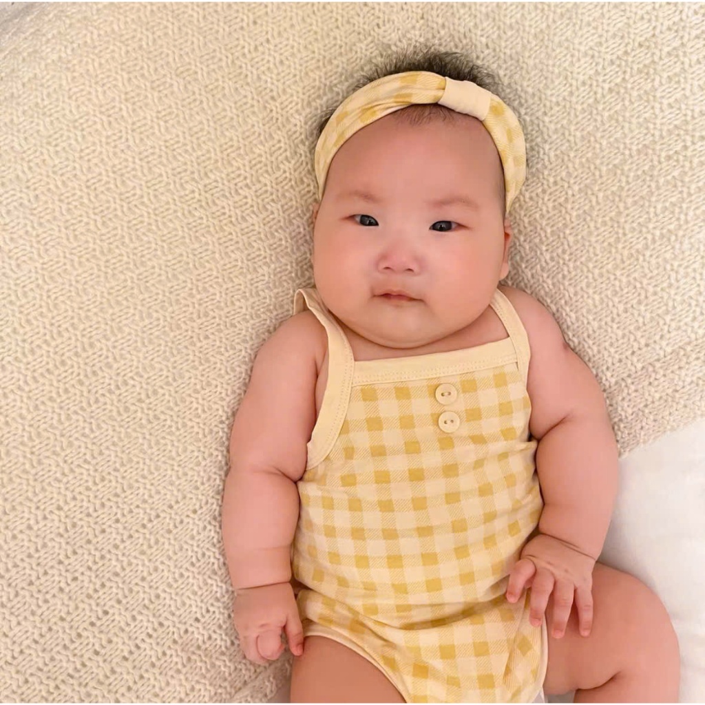 Bodysuit 2 dây chất cotton mỏng mát thấm hút mồ hôi cho bé sơ sinh mặc mùa hè 𝟏𝟐𝐁𝐃𝐒𝟐𝐃