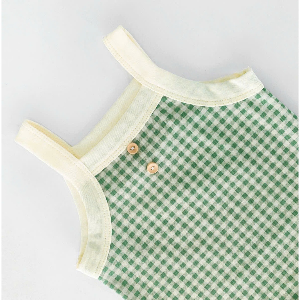 Bodysuit 2 dây chất cotton mỏng mát thấm hút mồ hôi cho bé sơ sinh mặc mùa hè 𝟏𝟐𝐁𝐃𝐒𝟐𝐃