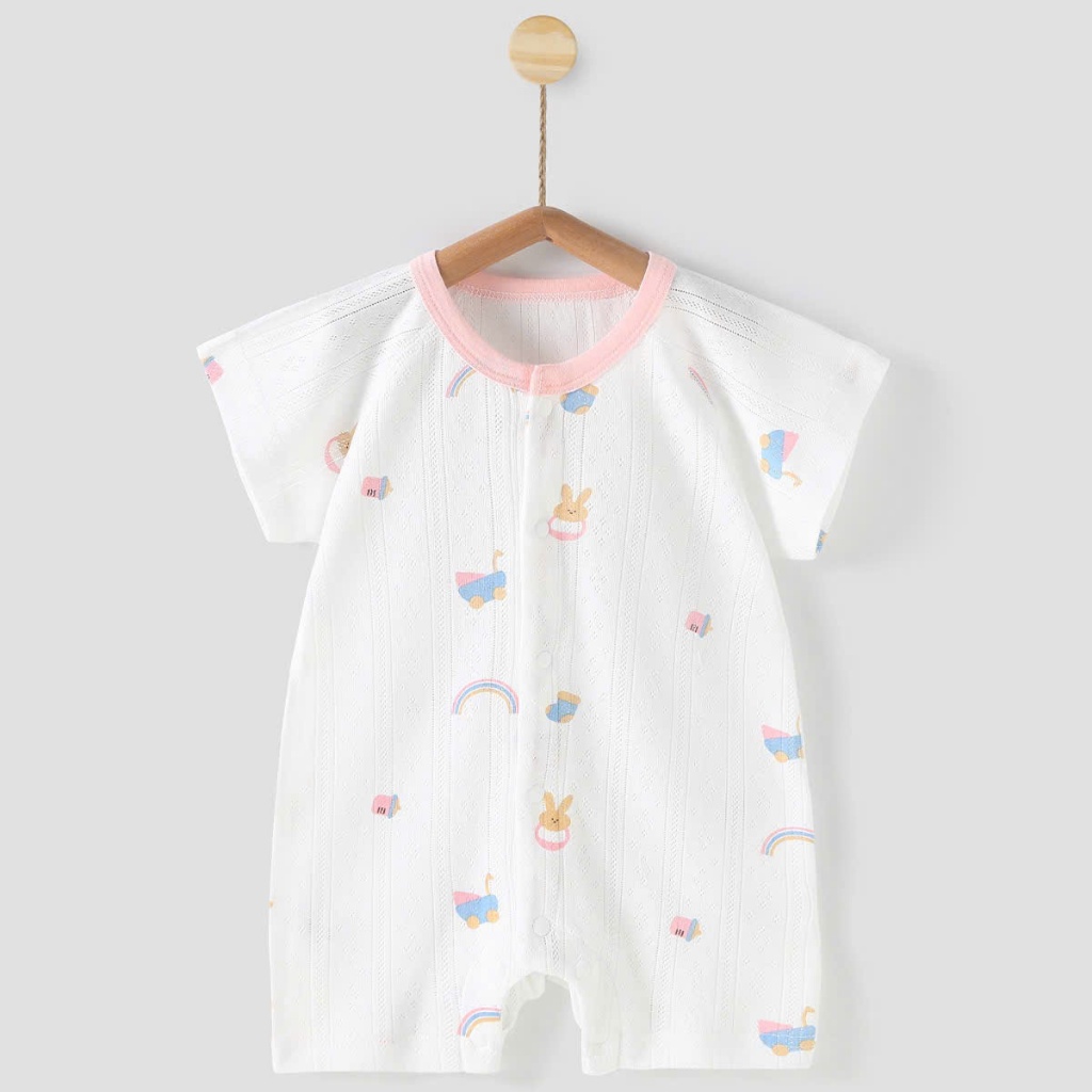 Body đùi cộc tay cúc giữa vải cotton thông hơi mềm mại thấm hút mồ hôi cho bé sơ sinh mặc mùa hè 𝟐𝟖𝐁𝐃𝐃𝐔