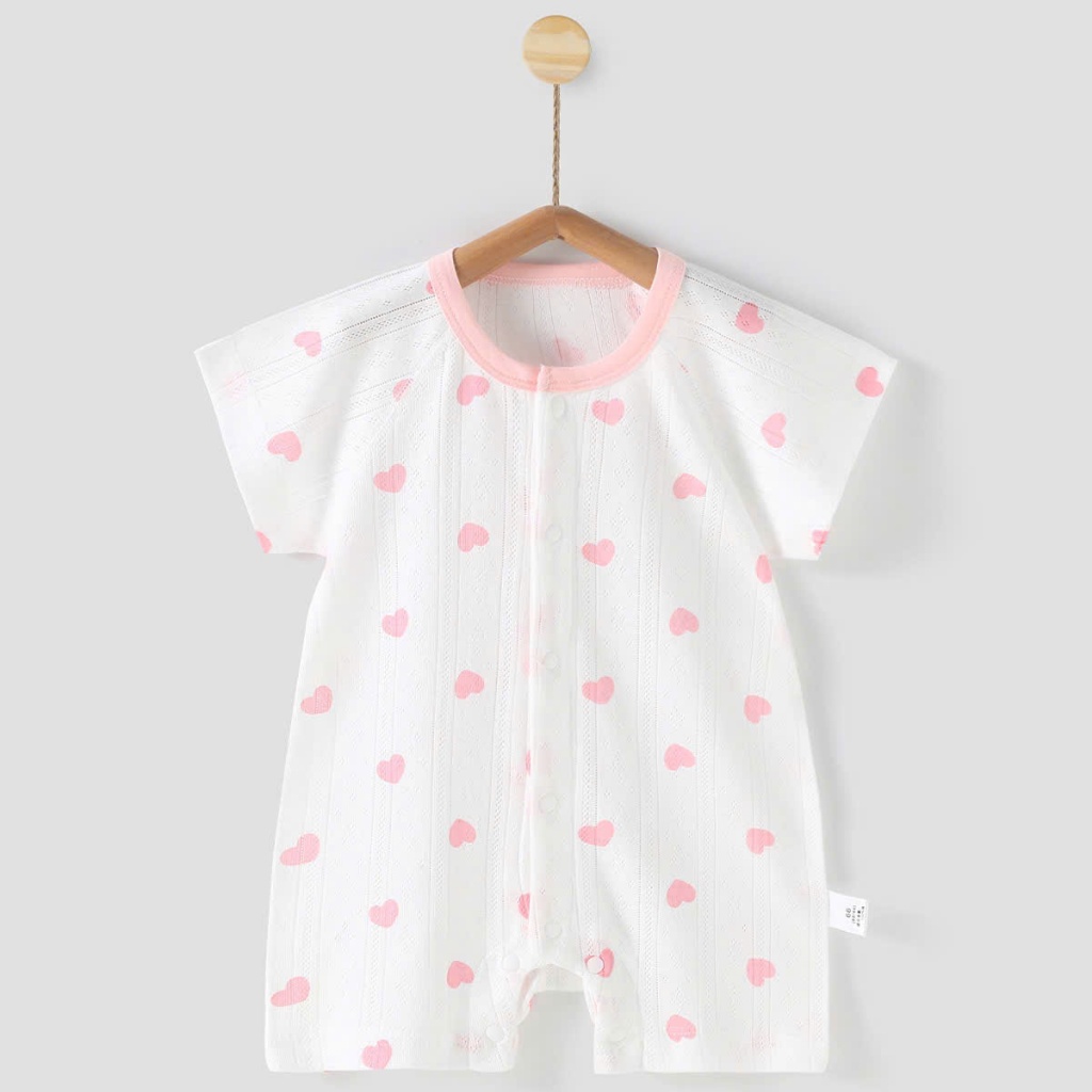 Body đùi cộc tay cúc giữa vải cotton thông hơi mềm mại thấm hút mồ hôi cho bé sơ sinh mặc mùa hè 𝟐𝟖𝐁𝐃𝐃𝐔