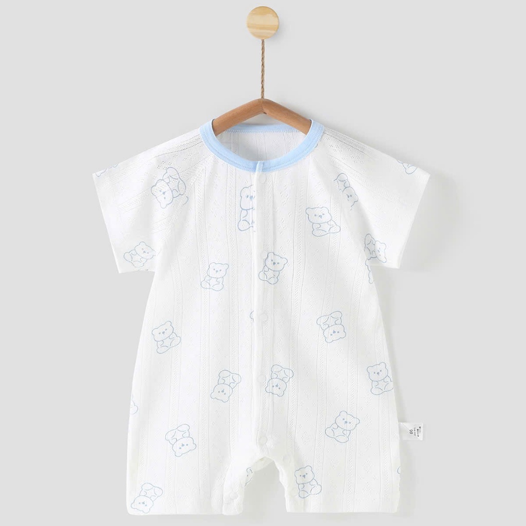 Body đùi cộc tay cúc giữa vải cotton thông hơi mềm mại thấm hút mồ hôi cho bé sơ sinh mặc mùa hè 𝟐𝟖𝐁𝐃𝐃𝐔