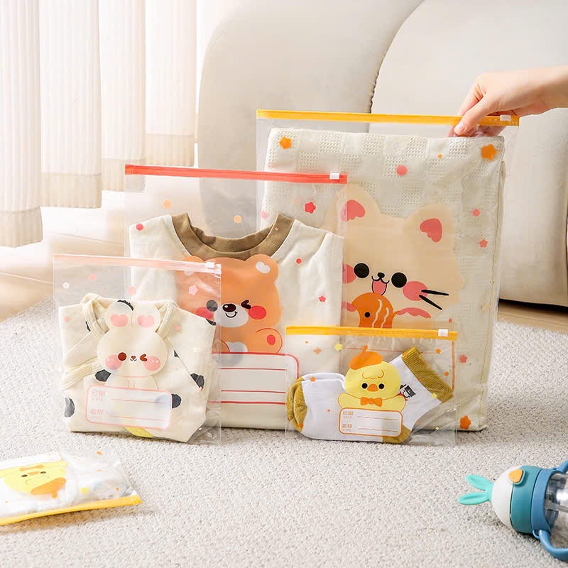 Túi zip đựng quần áo, đồ dùng cá nhân cho bé khi đi du lịch chống bụi, chống nước họa tiết hoạt hình dễ thương