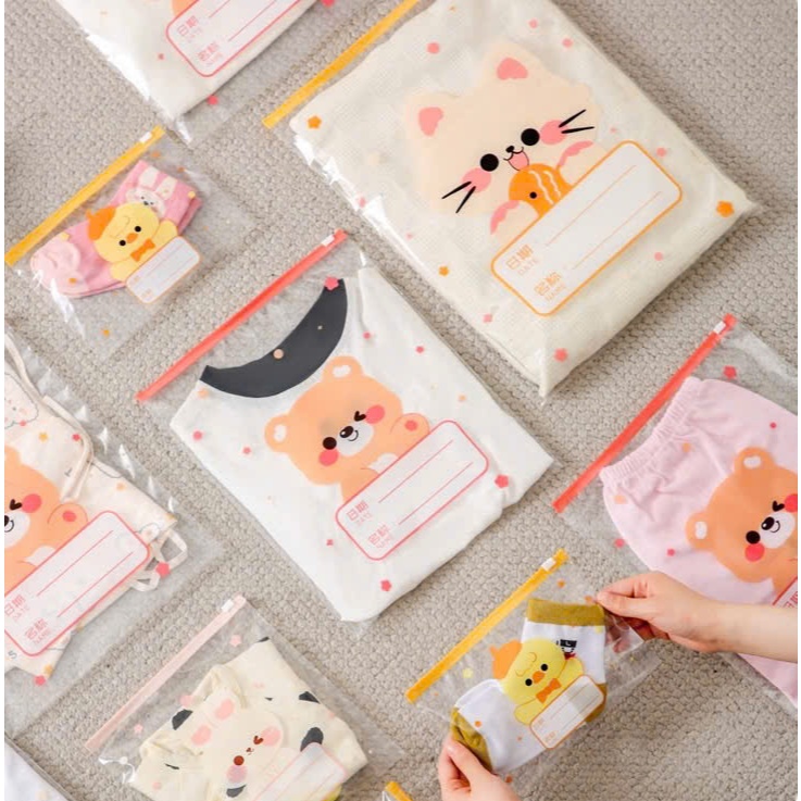 Túi zip đựng quần áo, đồ dùng cá nhân cho bé khi đi du lịch chống bụi, chống nước họa tiết hoạt hình dễ thương