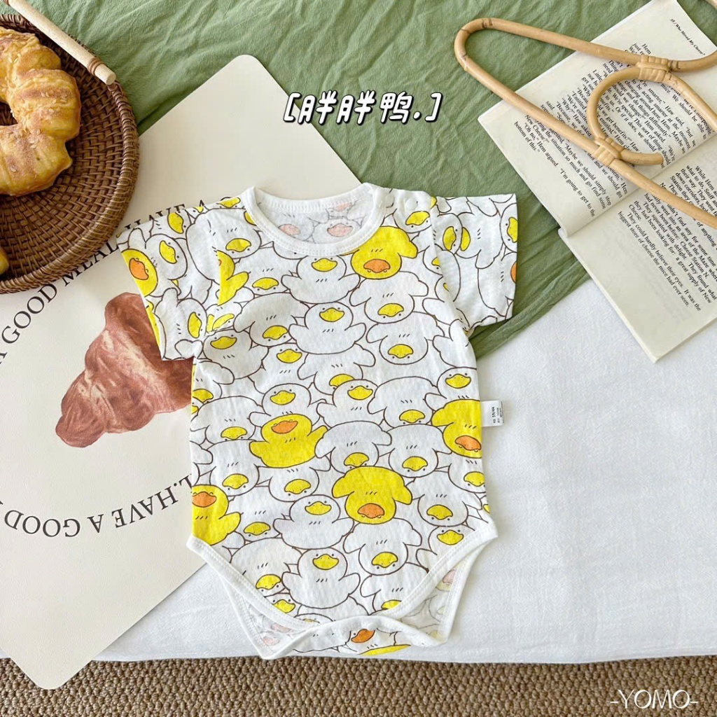 Bodysuits Cộc Tay Mùa Hè Cotton Thoáng Mát Mùa Hè Cho Bé Trai, Bé Gái 01BDS