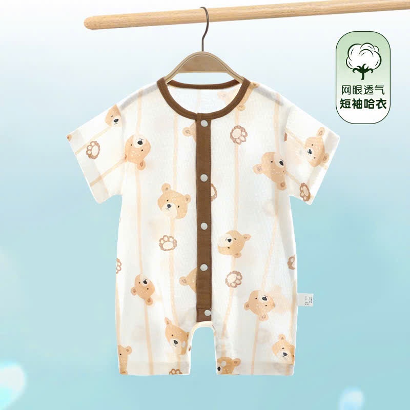 Body đùi cộc tay vải thông hơi mỏng mát họa tiết dễ thương cho bé trai bé gái sơ sinh 𝟒𝟎𝐁𝐃𝐃𝐔