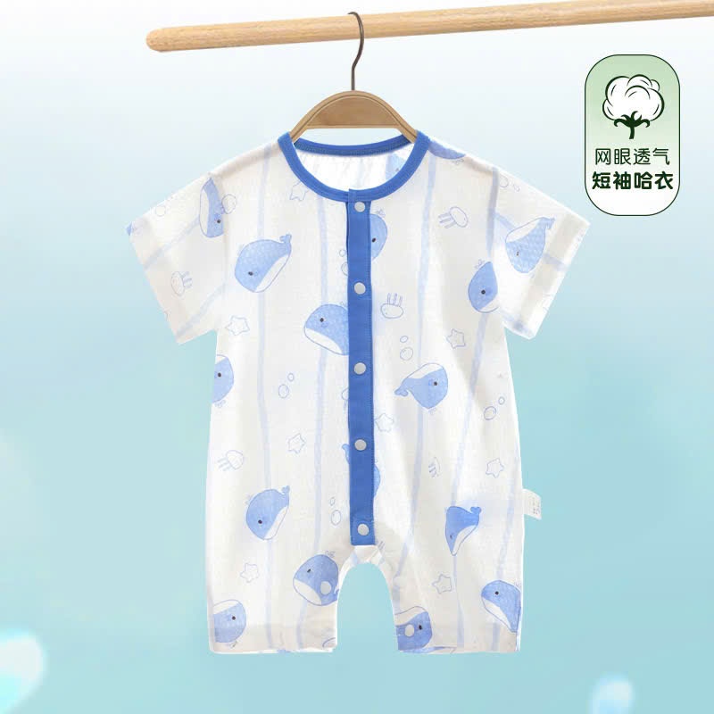 Body đùi cộc tay vải thông hơi mỏng mát họa tiết dễ thương cho bé trai bé gái sơ sinh 𝟒𝟎𝐁𝐃𝐃𝐔