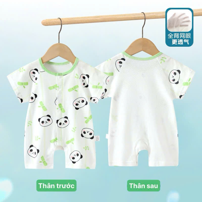Body đùi cộc tay cotton mèm mịn phối lưới mỏng mát cho bé sơ sinh mặc mùa hè 𝟒𝟏𝐁𝐃𝐃𝐔