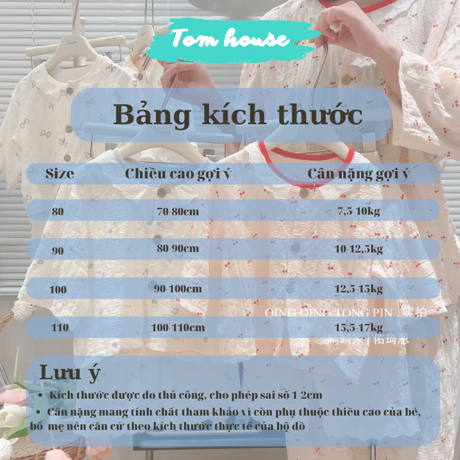 Bộ dài tay mỏng đáng yêu cho bé gái mặc hè thu phong cách Hàn Quốc 𝟎𝟐𝐁𝐃𝐓