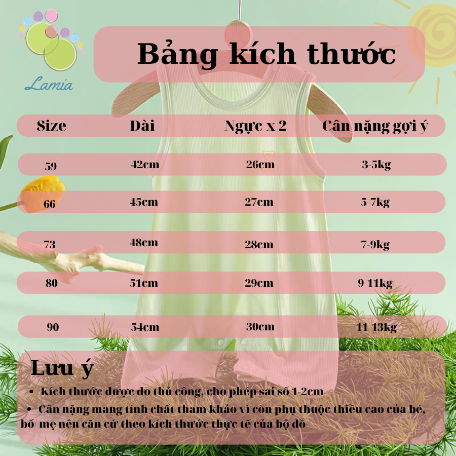 Body đùi sát nách chất cotton mỏng mát co dãn cho bé sơ sinh 𝟔𝟎𝐁𝐃𝐃𝐔