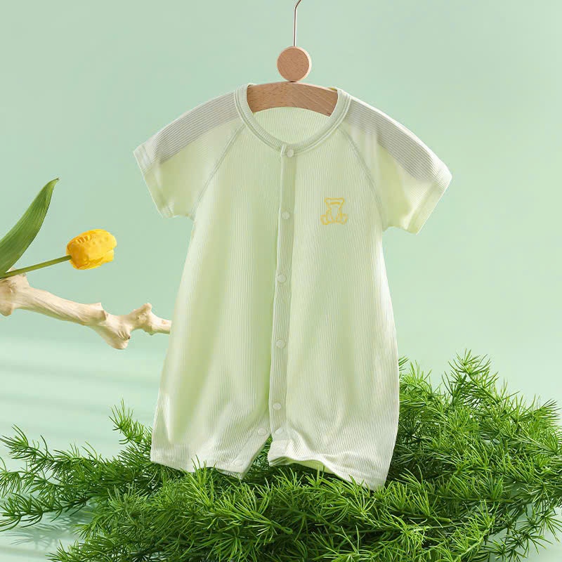 Body đùi cộc tay cúc giữa vải cotton mỏng mát, có dãn thấm hút mồ hôi cho bé trai bé gái sơ sinh 𝟔𝟏𝐁𝐃𝐃𝐔