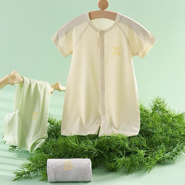 Body đùi cộc tay cúc giữa vải cotton mỏng mát, có dãn thấm hút mồ hôi cho bé trai bé gái sơ sinh 𝟔𝟏𝐁𝐃𝐃𝐔