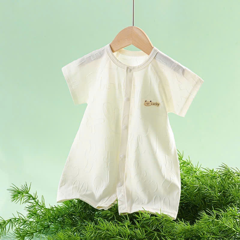 Bộ áo liền thân cộc tay cúc giữa, body đùi cotton mỏng mát cho bé sơ sinh mặc mùa hè 𝟔𝟐𝐁𝐃𝐃𝐔