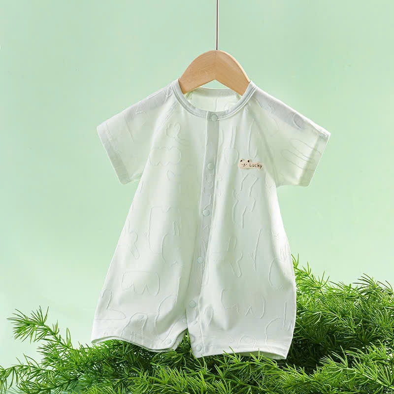 Bộ áo liền thân cộc tay cúc giữa, body đùi cotton mỏng mát cho bé sơ sinh mặc mùa hè 𝟔𝟐𝐁𝐃𝐃𝐔