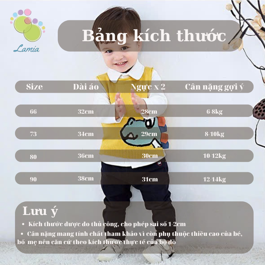 Áo gile len họa tiết khủng long cho bé hàng Quảng Châu cho bé yêu