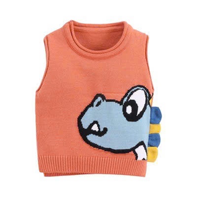 Áo gile len họa tiết khủng long cho bé hàng Quảng Châu cho bé yêu