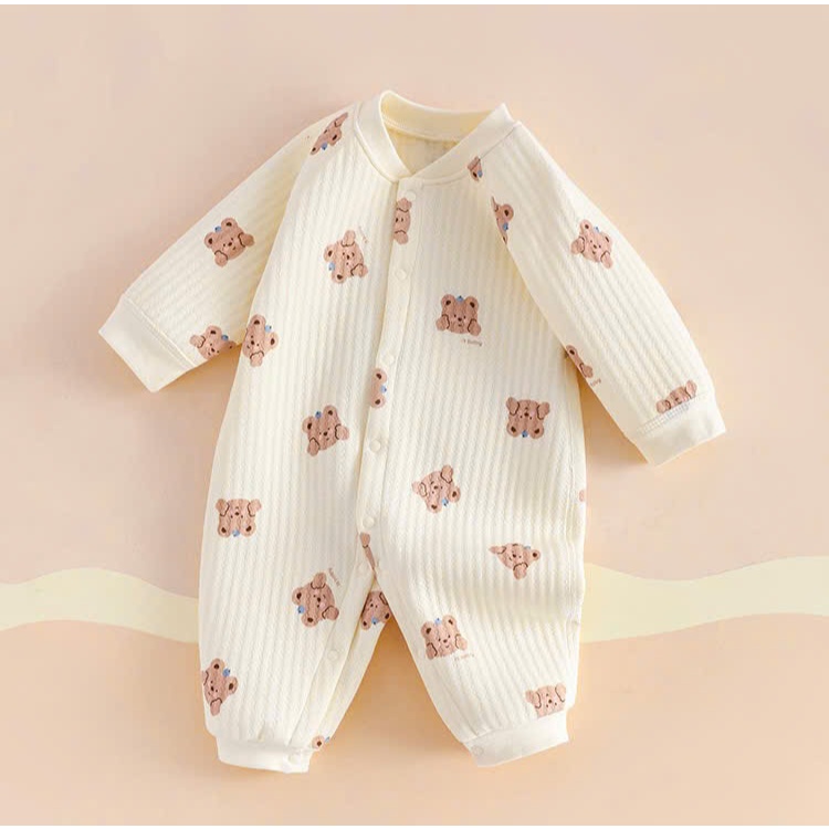 Body nỉ bông dài tay thu đông họa tiết dễ thương cho bé sơ sinh hàng Quảng Châu cao cấp