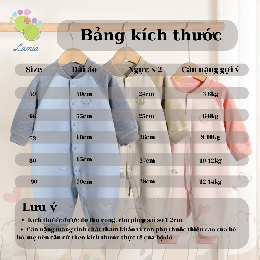 Body nỉ dài tay thu đông co dãn cho bé trai bé gái sơ sinh 𝟒𝟐𝐁𝐃𝐃