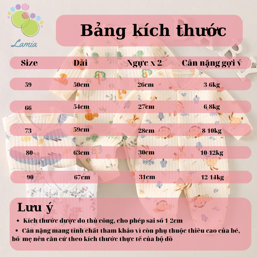 Body nỉ bông dài tay mua đông cho bé trai bé gái sơ sinh hàng Quảng Châu cao cấp 𝟒𝟓𝐁𝐃𝐃