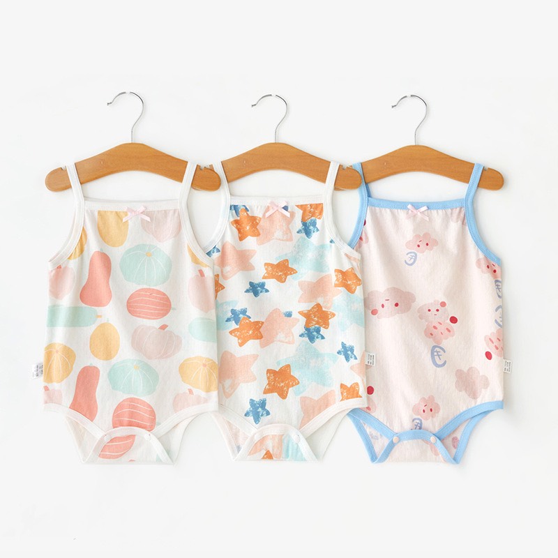 Jumsuit Body 2 Dây Hè Dễ Thương Cho Bé Gái