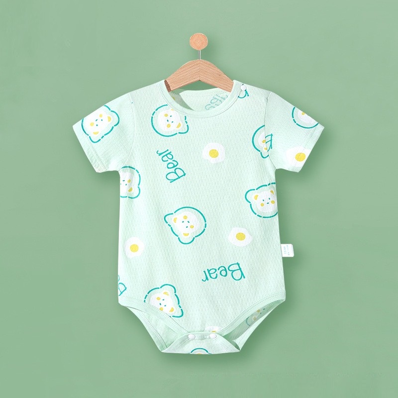 Bodysuit cộc tay cho bé trai bé gái sơ sinh mùa hè mỏng mát, họa tiết dễ thương 𝟏𝟗𝐁𝐃𝐒