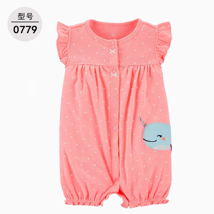 Romper xuất xịn cho bé gái từ sơ sinh đến 18 tháng cotton mỏng mát cho mùa hè