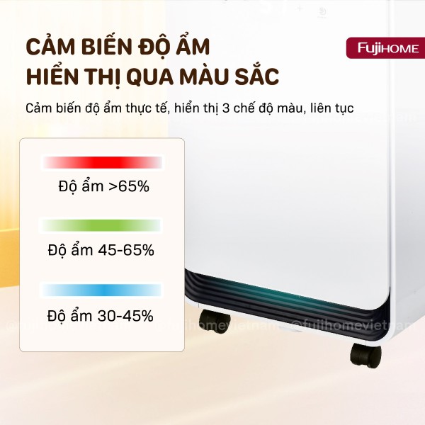 Máy hút ẩm dân dụng Fujihome DH10 – Công suất 10 lít/ngày, thiết kế gọn gàng, hoạt động êm ái, phù hợp gia đình Việt