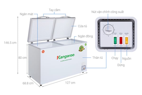 Tủ Đông Kangaroo 327 Lít KG498KX2
