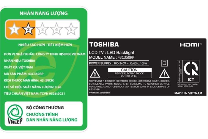 Smart Tivi Toshiba AI 4K 43 inch 43C350RP