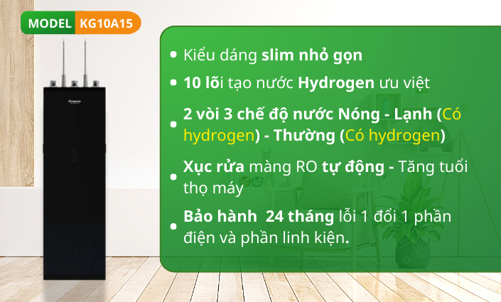 Máy lọc nước nóng lạnh kangaroo KG10A15
