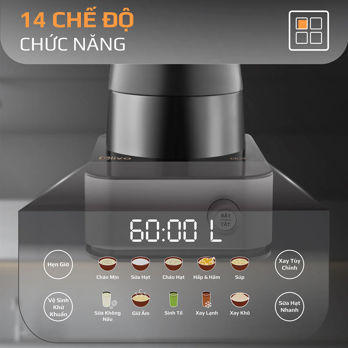 Máy Xay Nấu Cao Cấp OLIVO CB22 PRO