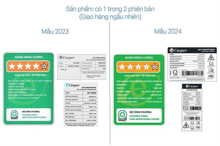 Máy lạnh 2 chiều Casper Inverter 2 HP GH-18IS35