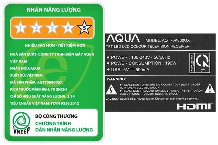 Google Tivi QLED Aqua 4K 70 inch AQT70K800UX