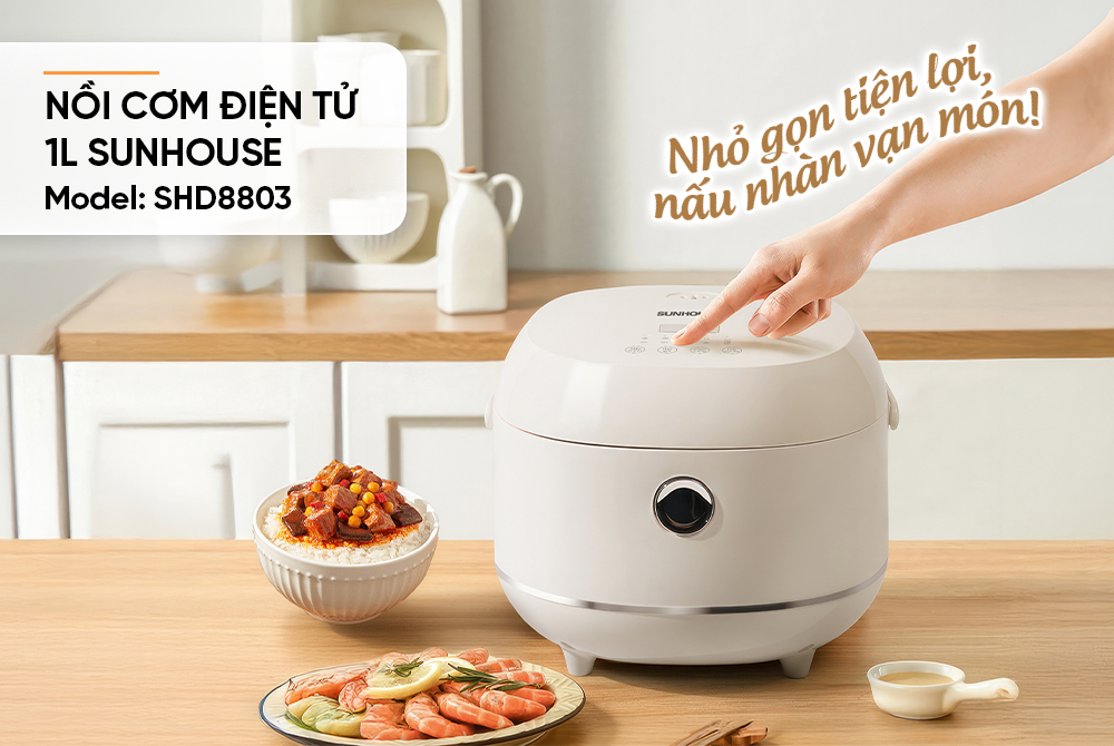 Nồi Cơm Điện Tử 1 Lít Sunhouse SHD8803