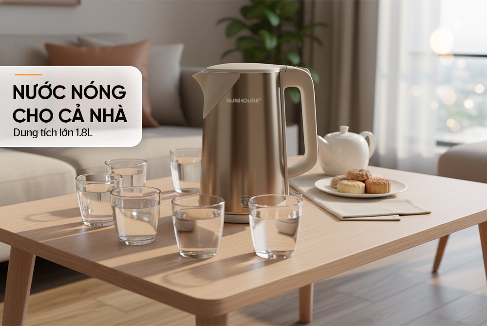 ẤM SIÊU TỐC INOX 3 LỚP 1.8L SUNHOUSE SHD1377