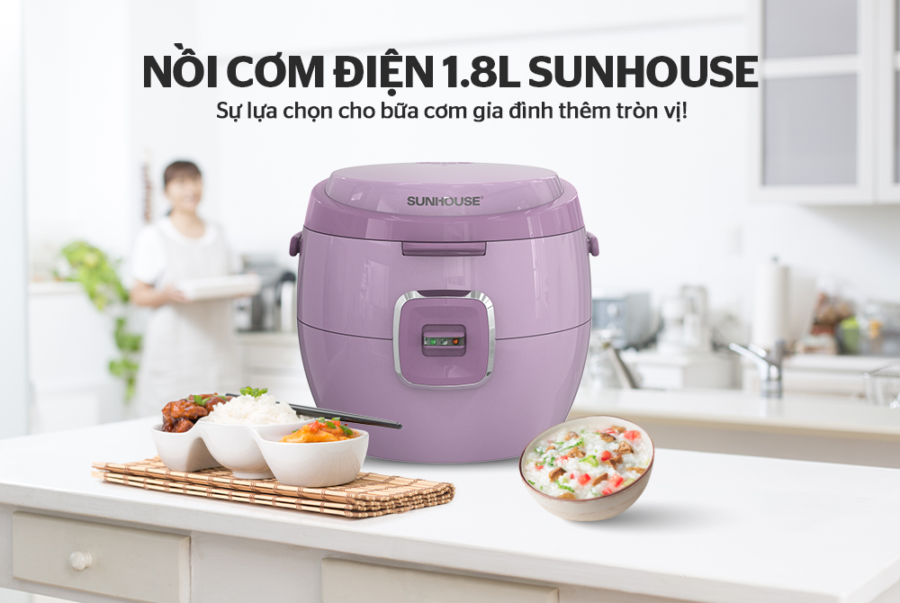 NỒI CƠM ĐIỆN 1.8L SUNHOUSE SHD8663V
