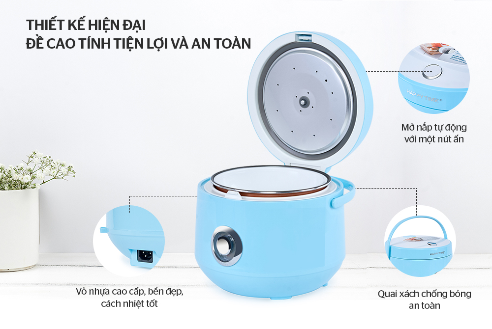 Nồi Cơm Điện 1.2 Lít Happy Time HTD8522G