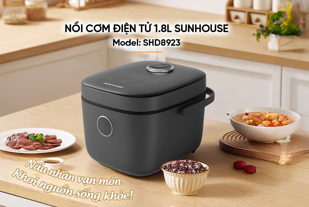 Nồi Cơm Điện Tử 1.8 Lít Sunhouse SHD8923