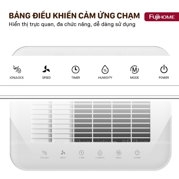 Máy hút ẩm dân dụng Fujihome DH16NW – 16 L/ngày, Kết nối Wi‑Fi Thông minh